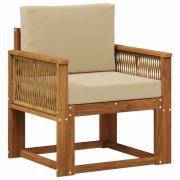 vidaXL Utomhus Mellansoffa Massivt Akaciaträ Naturlig