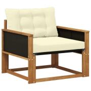 vidaXL Utomhussoffset Massivt Akaciaträ och Textilene Naturfärg