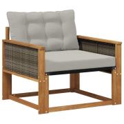 vidaXL Utomhussoffset Massivt Akaciaträ och Textilene Naturfärg