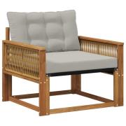 vidaXL Utomhussoffset Massivt Akaciaträ och Textilene Naturfärg