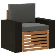 vidaXL Utomhus Mellansoffa Massivt Akaciaträ Naturlig