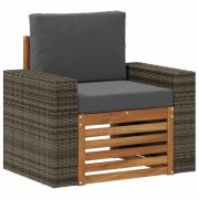 vidaXL Utomhus Mellansoffa Massivt Akaciaträ Naturlig