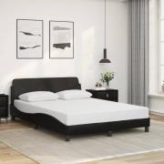 vidaXL Bed Frame "Dover" Black 140x190 cm Faux Leather