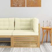 vidaXL Utehörnsoffa Massivt Akaciaträ Vit