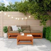 vidaXL Trädgård loungemöbler 4 pcs Vaxad brun Massiv furu