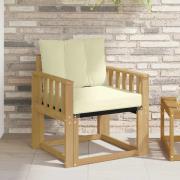 vidaXL Utomhussoffa Massivt Akaciaträ och Textilene Vit