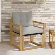 vidaXL Utomhussoffa Massivt Akaciaträ och Textilene Vit