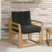 vidaXL Utomhussoffa Massivt Akaciaträ och Textilene Vit