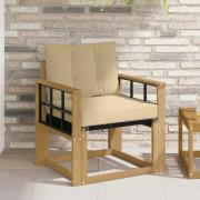 vidaXL Utomhussoffa Massivt Akaciaträ och Textilene Vit