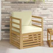 vidaXL Utomhussoffa Polyester Vit och grädde