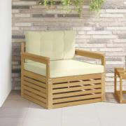 vidaXL Utomhussoffa Polyester Vit och grädde