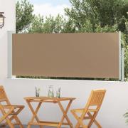 vidaXL Utfällbar sidomarkis Taupe 500 x 100 cm Polyester