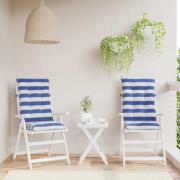 vidaXL Utomhuskudde 2 pcs Blå och Vit 120 x 50 x 7 cm Tyg