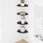 vidaXL Flytande hylla med hylla med lagring 4 pcs Svart 15 x 15 x 2 cm