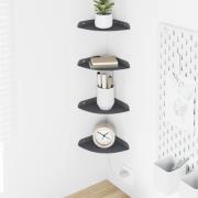 vidaXL Flytande hylla med hylla 4 pcs Antracit 15 x 15 x 2 cm