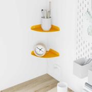 vidaXL Flytande hylla med hylla 2 pcs Senapsgul 15 x 15 x 2 cm