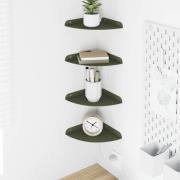 vidaXL Flytande hylla med hylla 4 pcs Olivgrön 18 x 18 x 2 cm