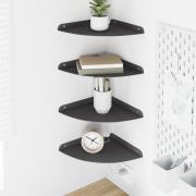 vidaXL Flytande hylla med hylla med lagring 4 pcs Svart 24 x 24 x 2 cm