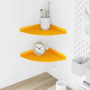 vidaXL Flytande hylla med hylla 2 pcs Senapsgul 24 x 24 x 2 cm