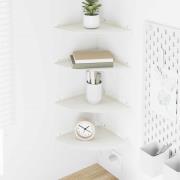 vidaXL Flytande hylla med hylla med lagring 4 pcs Vit 24 x 24 x 2 cm