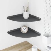 vidaXL Flytande hylla med hylla 2 pcs Antracit 30 x 30 x 2 cm