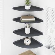 vidaXL Flytande hylla med hylla 4 pcs Antracit 30 x 30 x 2 cm