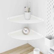 vidaXL Flytande hylla med hylla med lagring 2 pcs Vit 30 x 30 x 2 cm