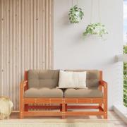 vidaXL Trädgårdshörnssoffa Massivt furu VaxBrun 132 x 62 x 70,5 cm