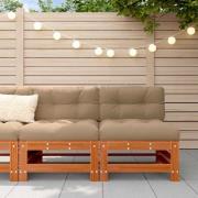 vidaXL Trädgård Mittensoffa Massivt furu VaxBrun