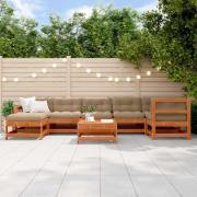 vidaXL Trädgård loungemöbler 8 pcs Vaxad brun Massiv furu