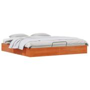 vidaXL Bäddsoffa med förvaring Vaxad brun 180 x 200 cm Massivt furu