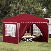 vidaXL Pop-up Partytält Vinröd 288 x 288 x 245 cm Oxford Tyg