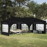 vidaXL Pop-up Partytält Svart 575 x 288 x 245 cm Oxford Tyg