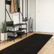 vidaXL Mellanhög mjuk och tvättbar matta HUARTE Svart 500 x 80 cm