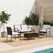 vidaXL Trädgårdset med kudde stål