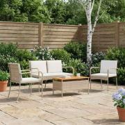 vidaXL Trädgårdset med kudde stål