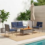 vidaXL Trädgårdset med kudde stål