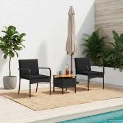 vidaXL Trädgårdset med kudde stål