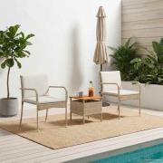 vidaXL Trädgårdset med kudde stål