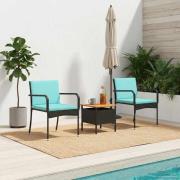 vidaXL Trädgårdset med kudde stål