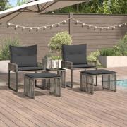 vidaXL Utemöbelset med kudde 11 pcs Grå och mörkgrå konstrotting