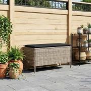 vidaXL Trädgårdspall Grå och mörkgrå 80 x 38 x 45 cm PE Rattan