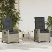 vidaXL Trädgård Stol 2 pcs Ljusgrå och mörkgrå 56 x 60 x 112 cm