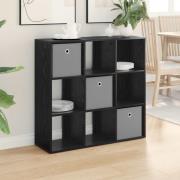 vidaXL Sideboard med låda Svart Ek 88,5 x 29 x 84,5 cm