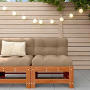 vidaXL Trädgård Mittensoffa Massivt furu VaxBrun