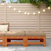 vidaXL Trädgårdsfotpall Massivt furu VaxBrun