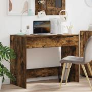 vidaXL Skrivbord med låda Rökt Ek 100 x 50 x 78 cm Konstruerat trä