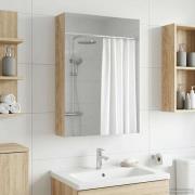 vidaXL Badrumsspegelskåp Sonoma-ek 40 x 10,5 x 60,5 cm Konstruerat trä