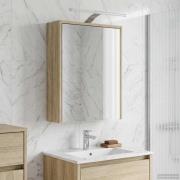 vidaXL Badrumsspegelskåp Sonoma-ek 43 x 16 x 62.5 cm Konstruerat trä