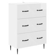 vidaXL Lådans skåp Vit högglans 66 x 34,5 x 89,5 cm Konstruerat trä